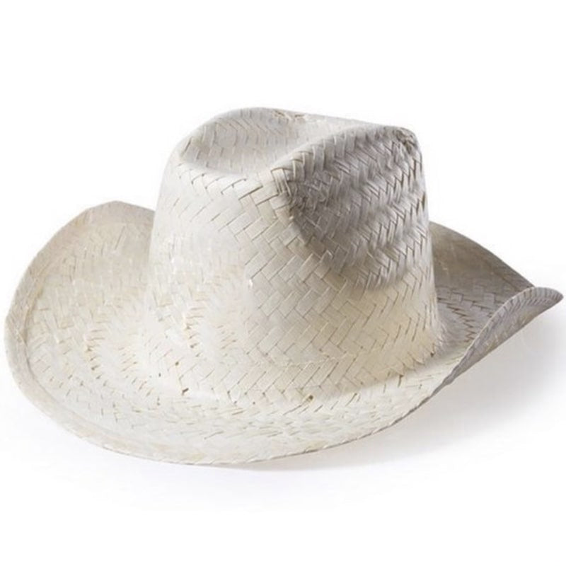 White straw cowboy hat.
