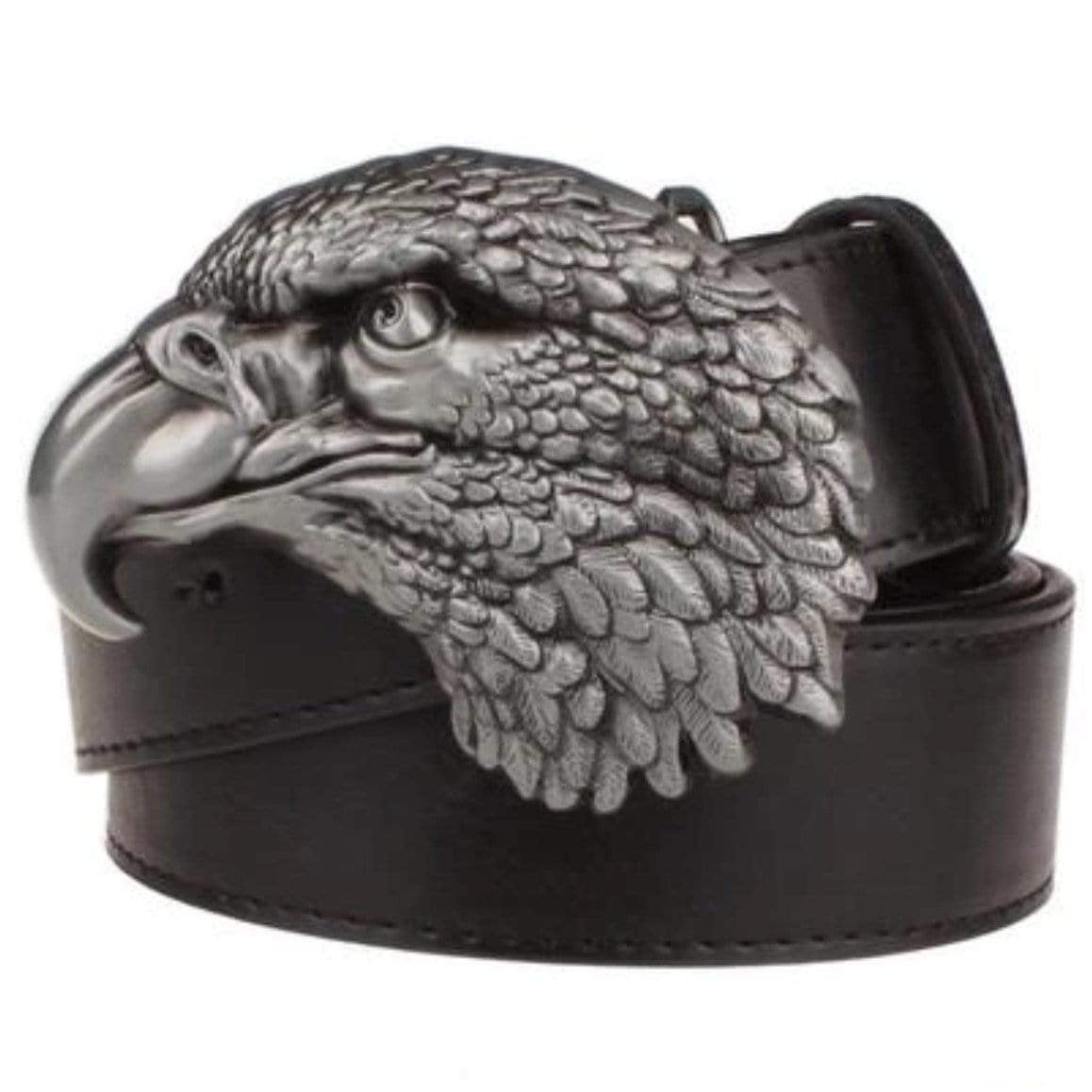 Black belt with silver eagle buckle.