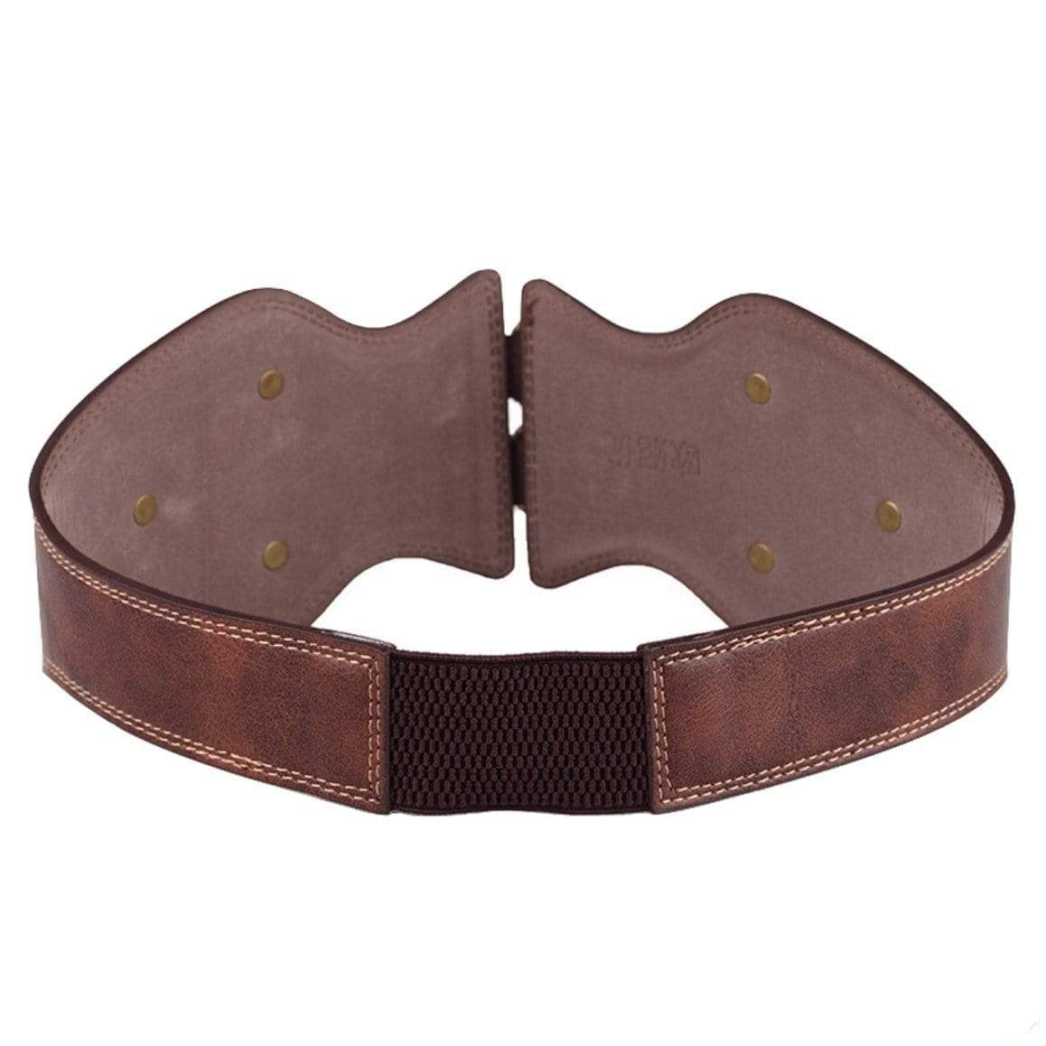 Brown leather and elastic belt.