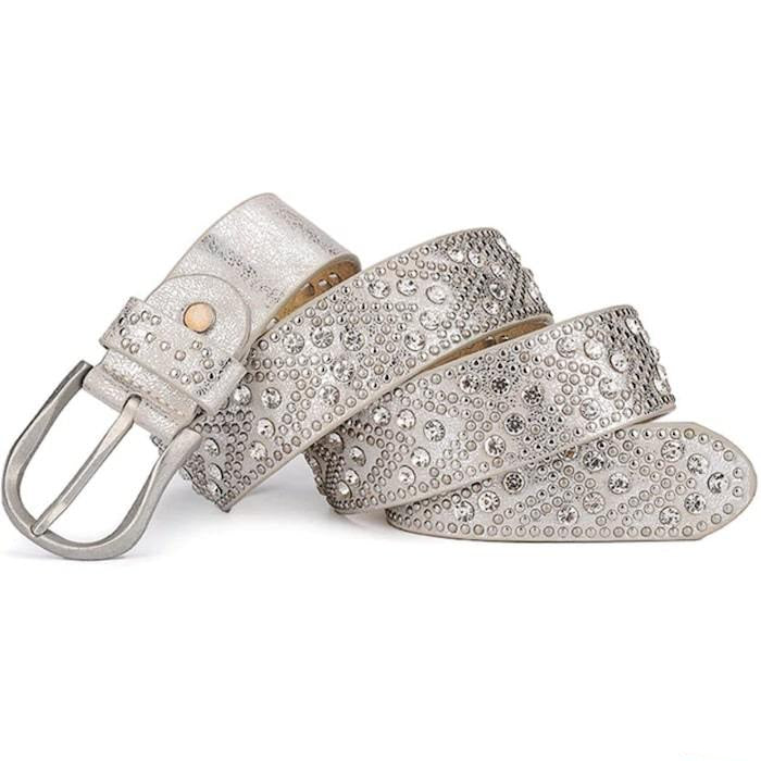 Silver rhinestone western belt.
