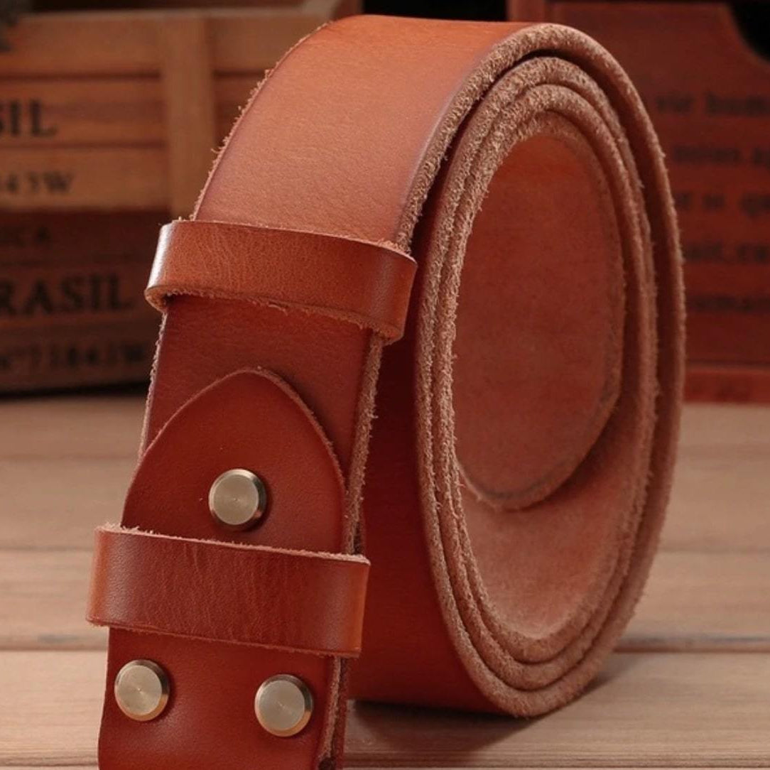 Brown leather belt.