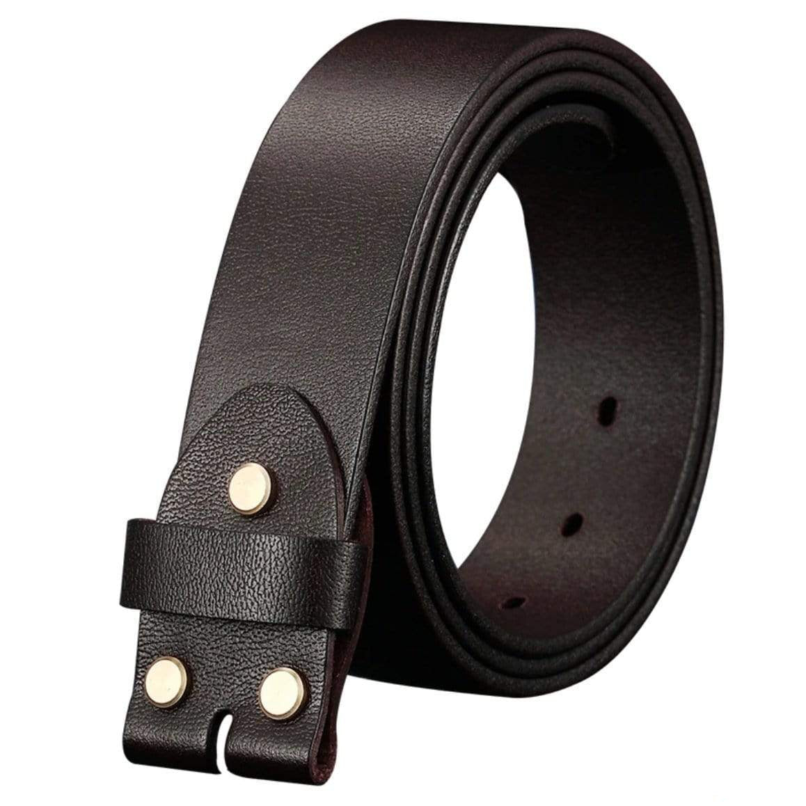 Dark brown leather belt.