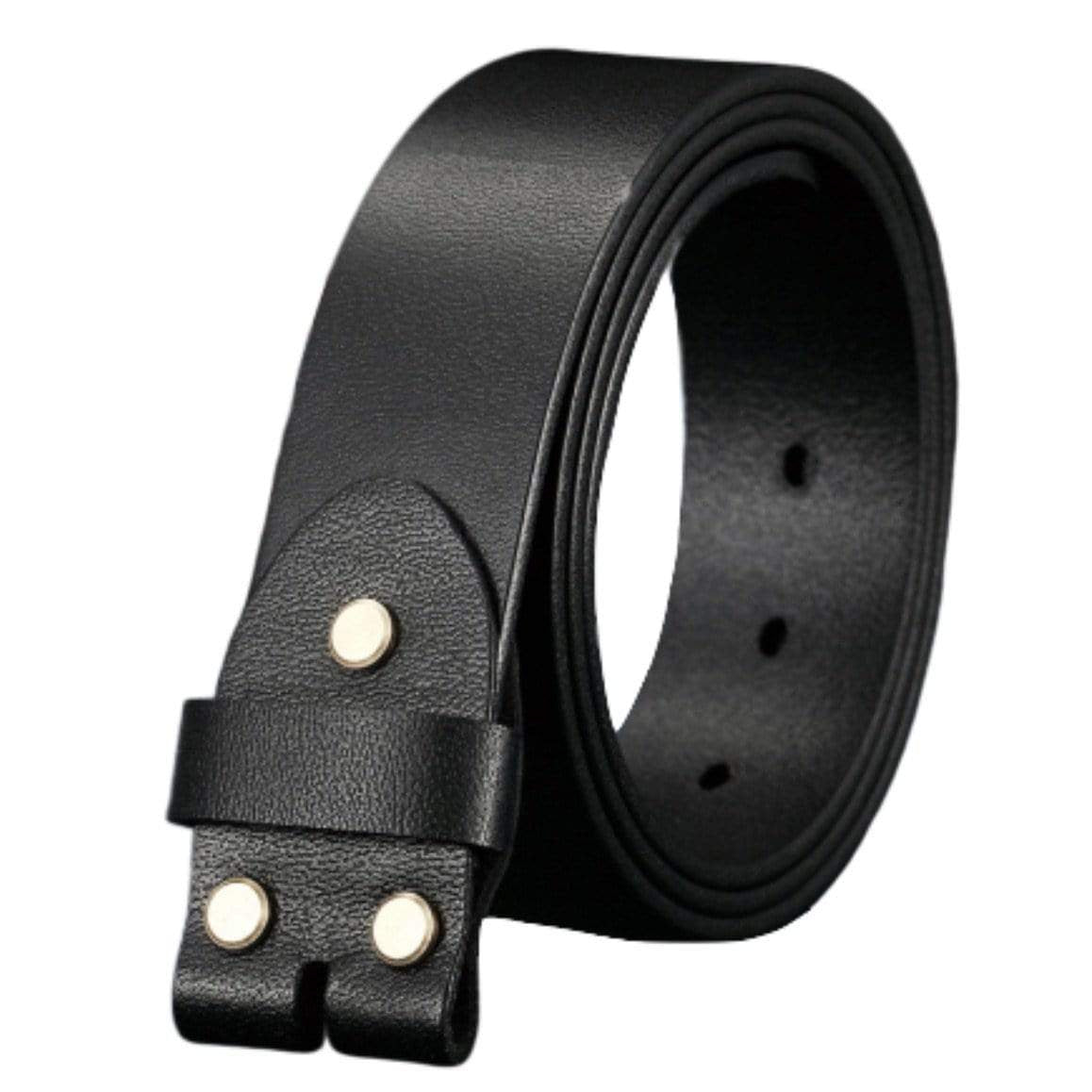 Black leather belt.