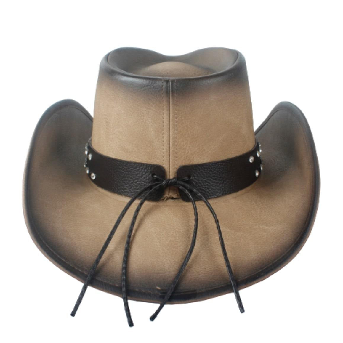 Bi-Colour Leather Cowboy Hat for Men