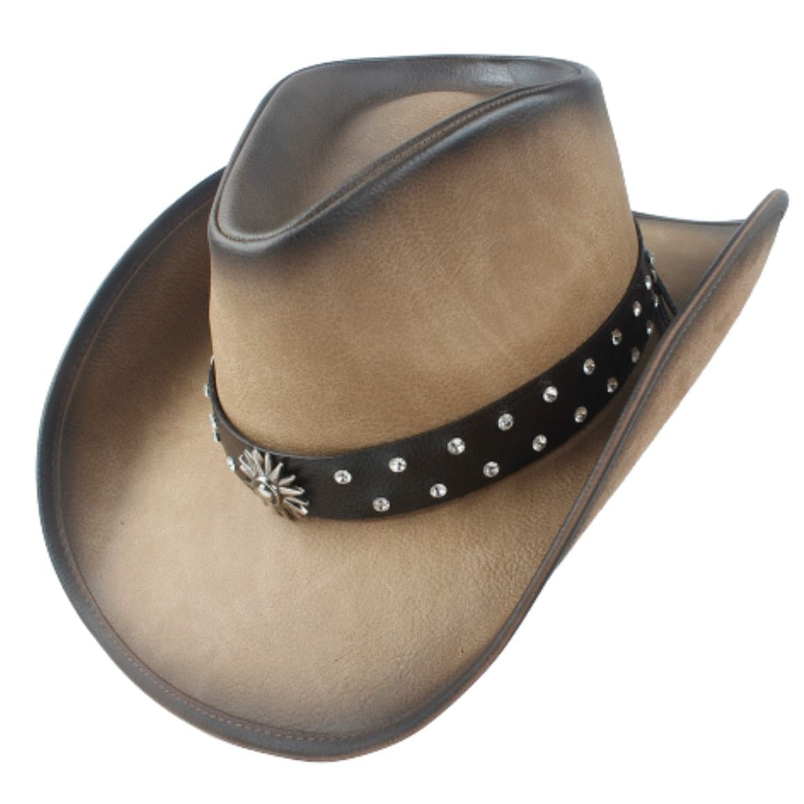 Bi-Colour Leather Cowboy Hat for Men