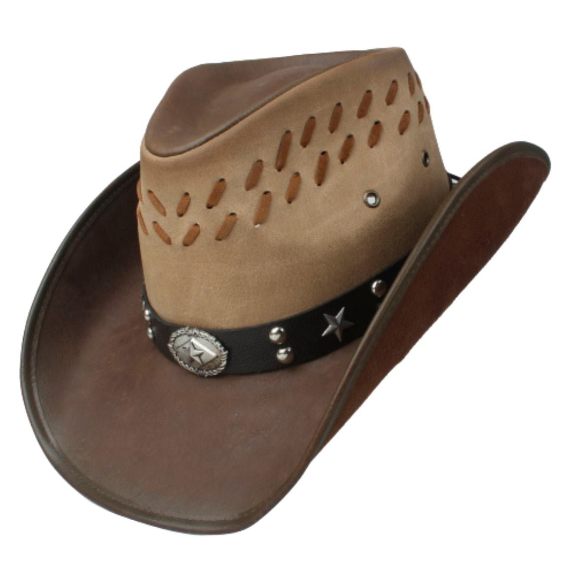 Brown Leather Cowboy Hat