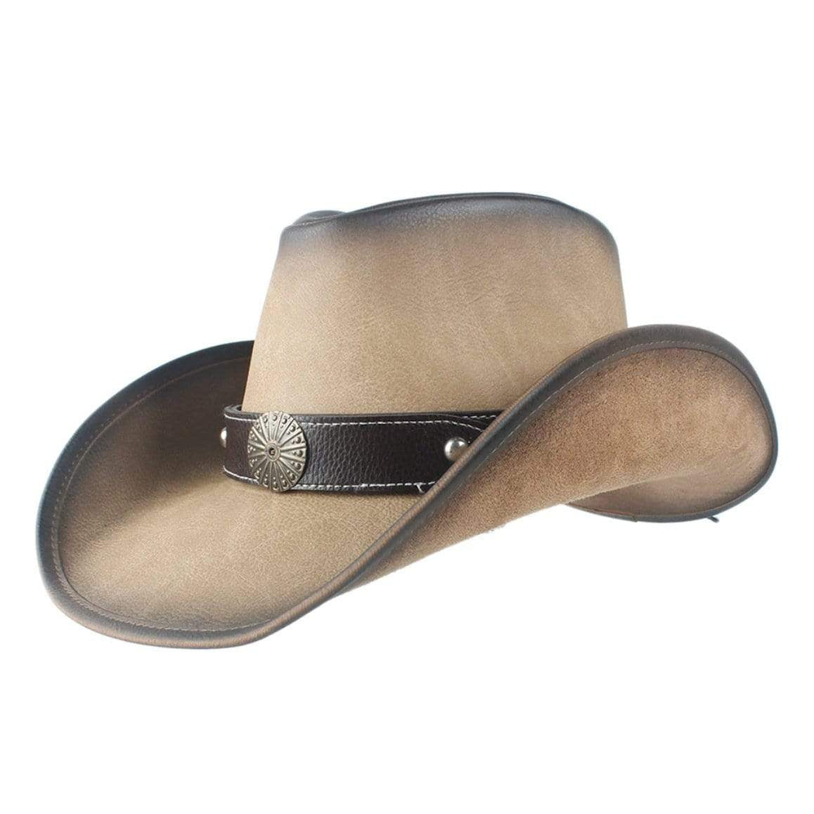 Aged Leather Western Hat
