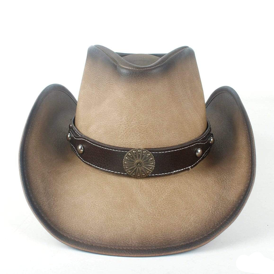 Aged Leather Western Hat