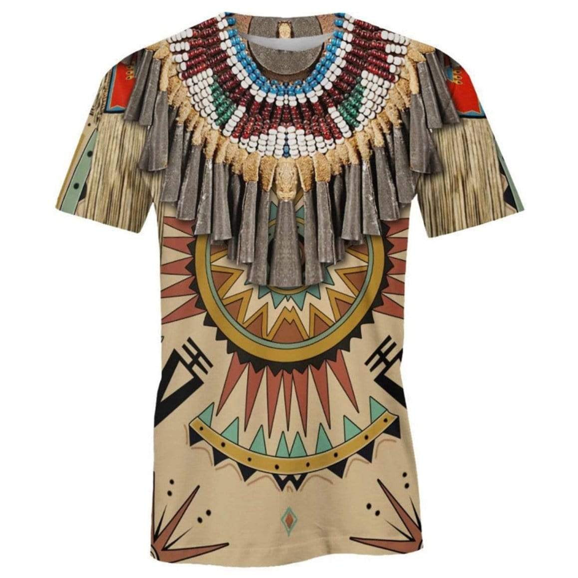 T-shirt with Native American-inspired design.