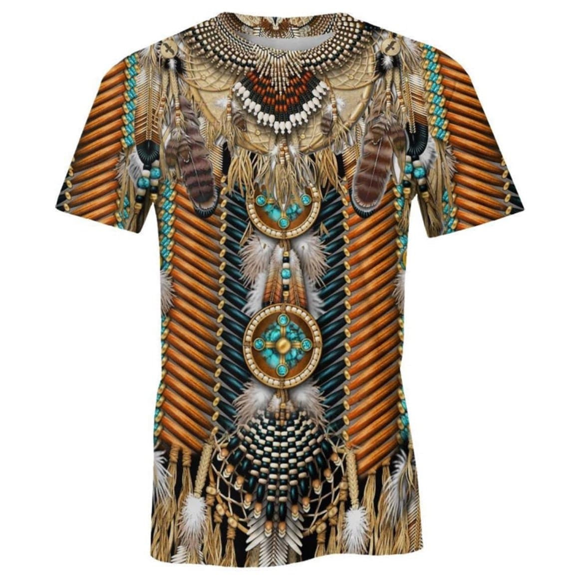 T-shirt with a Native American-inspired design.